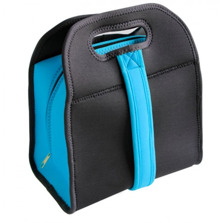 LUNCHERA NEOPRENE Negro con AZUL