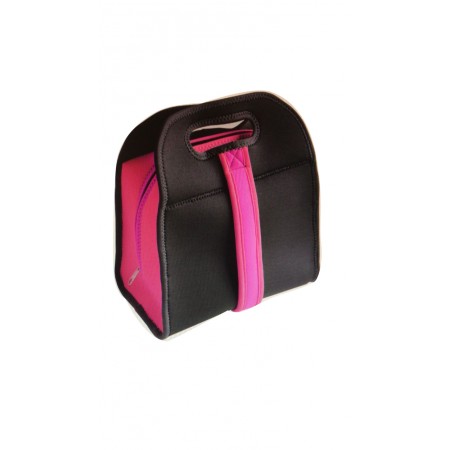 LUNCHERA NEOPRENE  Negro con ROSA