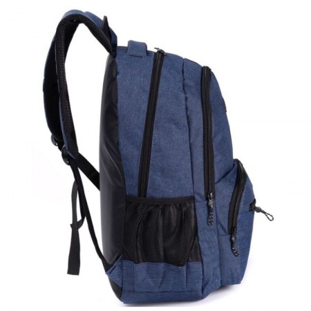 MOCHILA 4 CIERRES CON PORTA NOTEBOOK 47X32X14CM - AZUL