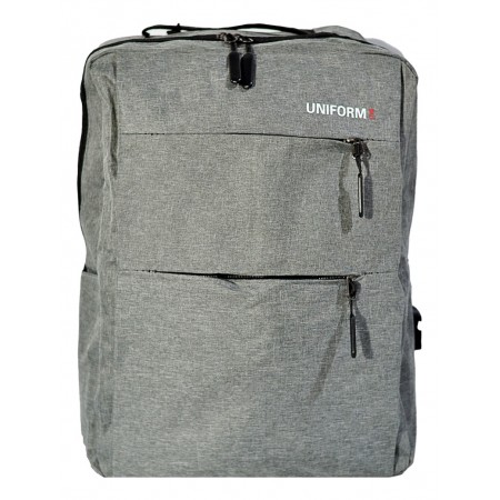 Mochila Uniform Gris Minimalista Portanotebook